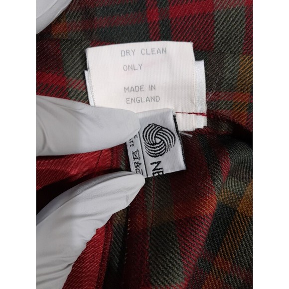 Vintage Kilt Kerry Hope Red Plaid Tartan Pure Wool   Made in Britain Sz 10 - Picture 11 of 14